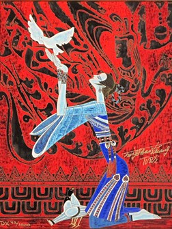 ティン・シャオ・クァンの絵画作品　タイトルは、宗教と平和